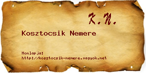 Kosztocsik Nemere névjegykártya